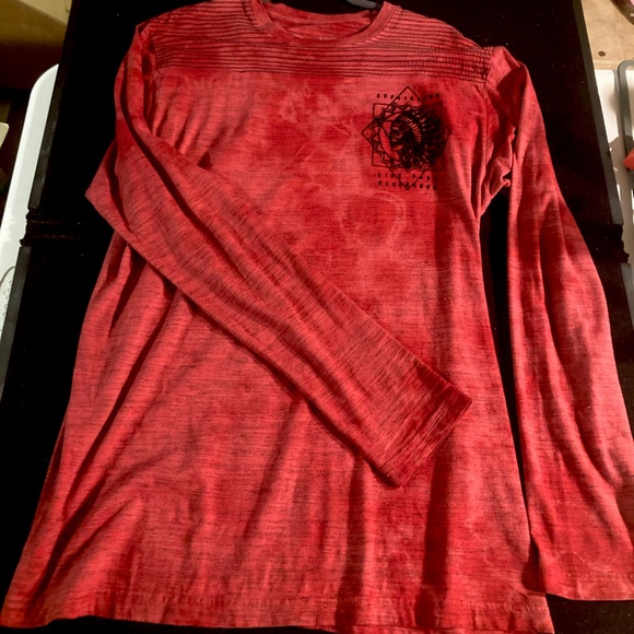 Affliction Men’s, Red Acid Wash, “Live Fast Renegades” Long Sleeve Tee size XL - Picture 6 of 8